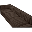 Meridian Furniture Rummi Brown Velvet Performance Fabric 4pc. Modular Sofa