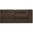 Meridian Furniture Rummi Brown Velvet Performance Fabric 5pc. Modular Sofa