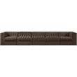 Meridian Furniture Rummi Brown Velvet Performance Fabric 5pc. Modular Sofa