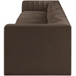 Meridian Furniture Rummi Brown Velvet Performance Fabric 5pc. Modular Sofa