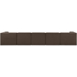 Meridian Furniture Rummi Brown Velvet Performance Fabric 5pc. Modular Sofa