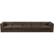 Meridian Furniture Rummi Brown Velvet Performance Fabric 5pc. Modular Sofa