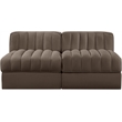 Meridian Furniture Rummi Brown Velvet Performance Fabric 2pc. Modular Sofa