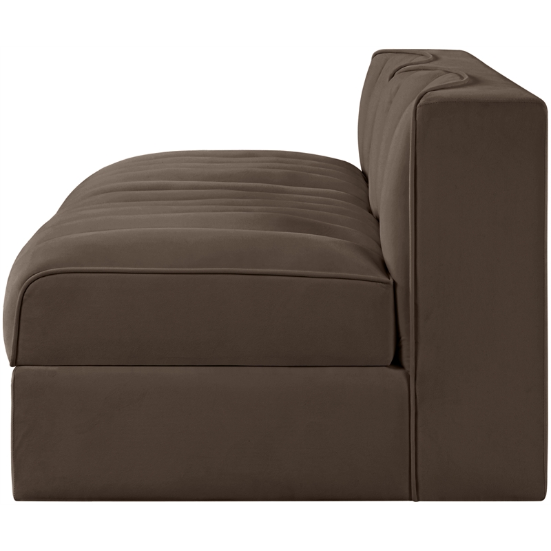 Meridian Furniture Rummi Brown Velvet Performance Fabric 2pc. Modular Sofa