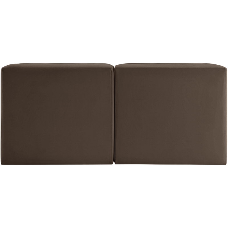 Meridian Furniture Rummi Brown Velvet Performance Fabric 2pc. Modular Sofa