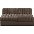Meridian Furniture Rummi Brown Velvet Performance Fabric 2pc. Modular Sofa