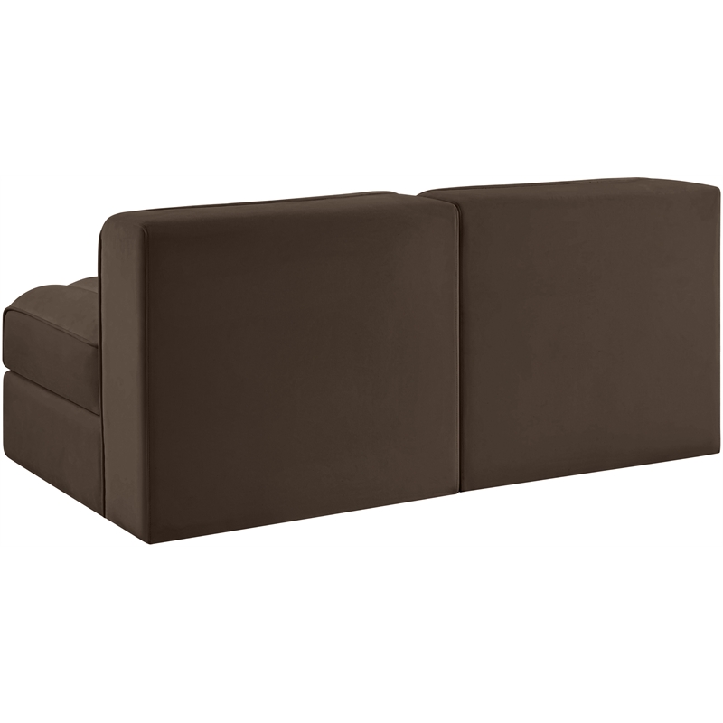 Meridian Furniture Rummi Brown Velvet Performance Fabric 2pc. Modular Sofa