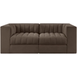Meridian Furniture Rummi Brown Velvet Performance Fabric 2pc. Modular Sofa