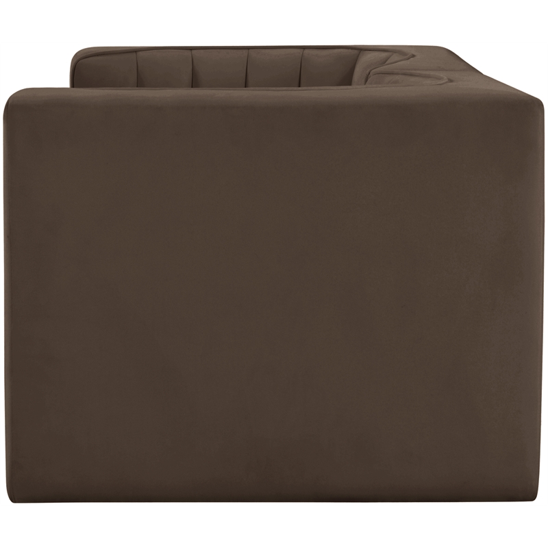 Meridian Furniture Rummi Brown Velvet Performance Fabric 2pc. Modular Sofa
