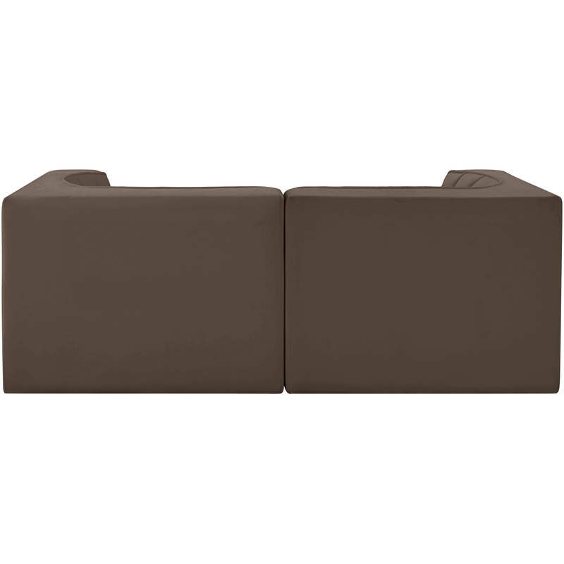 Meridian Furniture Rummi Brown Velvet Performance Fabric 2pc. Modular Sofa
