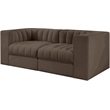 Meridian Furniture Rummi Brown Velvet Performance Fabric 2pc. Modular Sofa