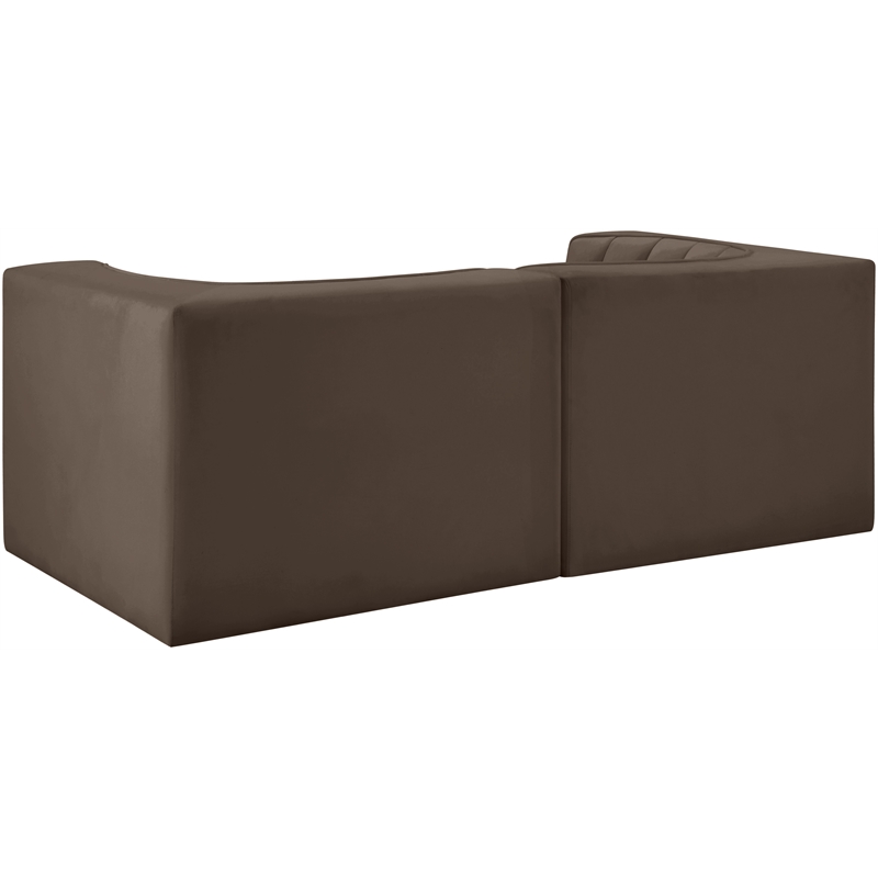Meridian Furniture Rummi Brown Velvet Performance Fabric 2pc. Modular Sofa
