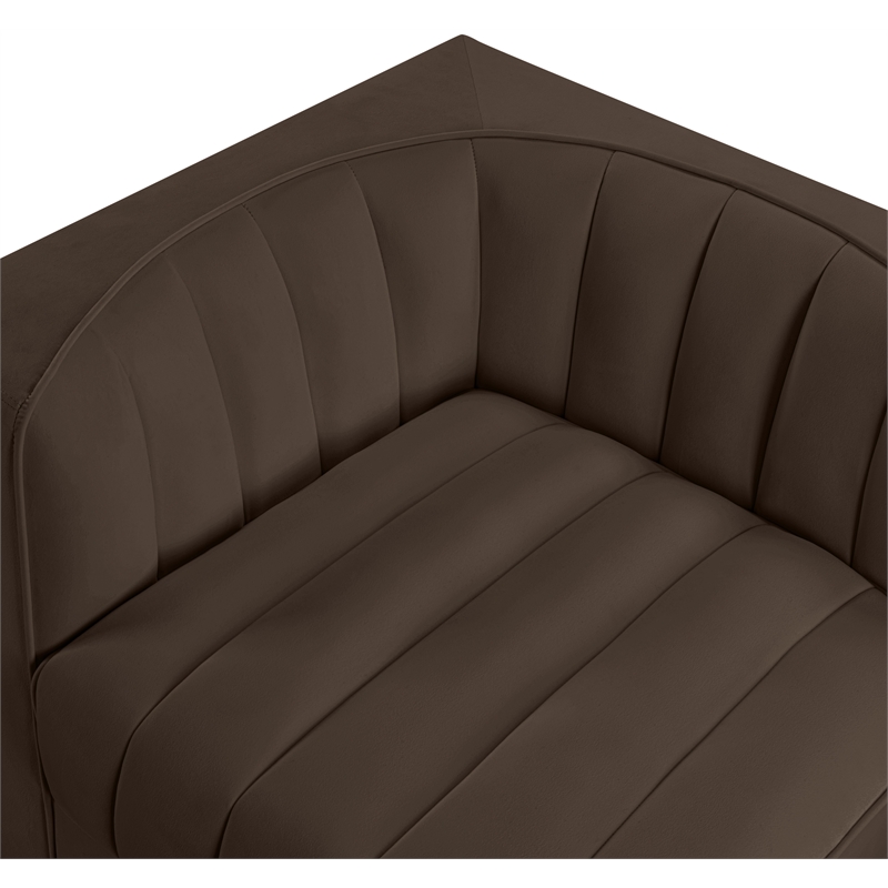 Meridian Furniture Rummi Brown Velvet Performance Fabric 2pc. Modular Sofa