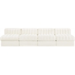 Meridian Furniture Rummi Cream Velvet Performance Fabric 4pc. Modular Sofa