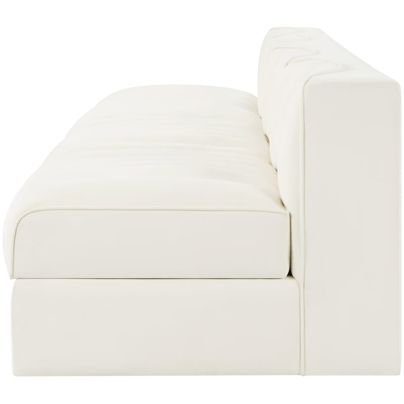 Meridian Furniture Rummi Cream Velvet Performance Fabric 4pc. Modular Sofa