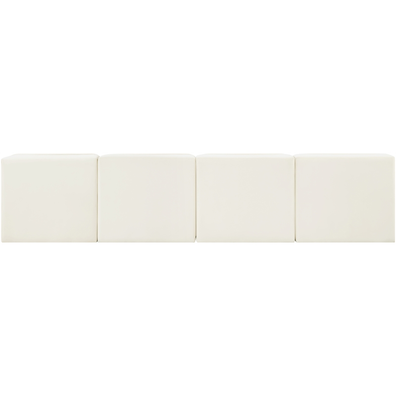 Meridian Furniture Rummi Cream Velvet Performance Fabric 4pc. Modular Sofa
