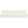 Meridian Furniture Rummi Cream Velvet Performance Fabric 4pc. Modular Sofa