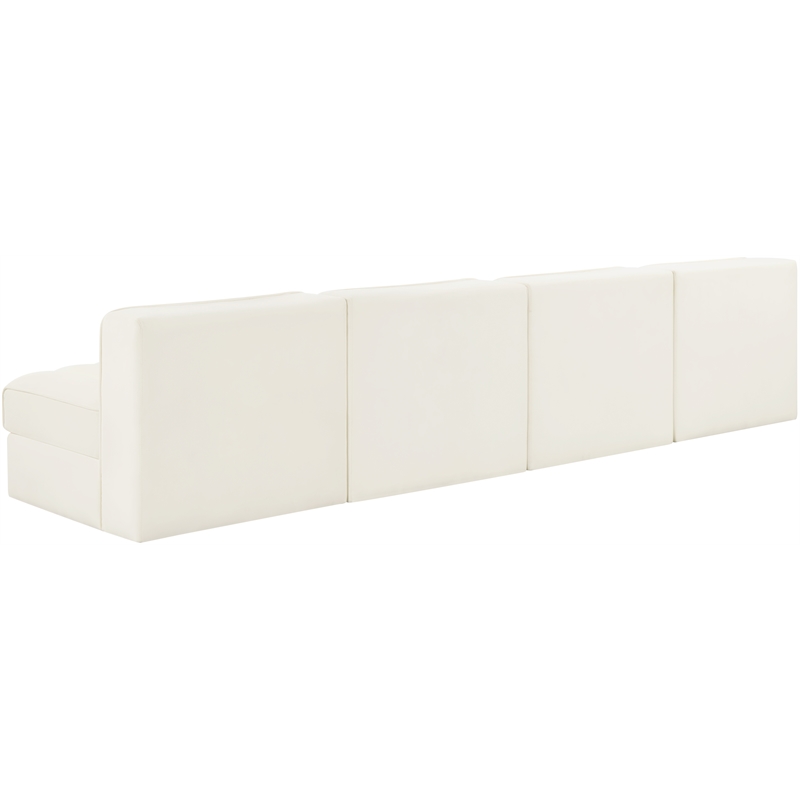 Meridian Furniture Rummi Cream Velvet Performance Fabric 4pc. Modular Sofa