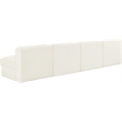 Meridian Furniture Rummi Cream Velvet Performance Fabric 4pc. Modular Sofa
