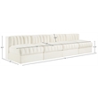 Meridian Furniture Rummi Cream Velvet Performance Fabric 4pc. Modular Sofa