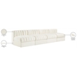 Meridian Furniture Rummi Cream Velvet Performance Fabric 4pc. Modular Sofa