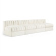 Meridian Furniture Rummi Cream Velvet Performance Fabric 4pc. Modular Sofa