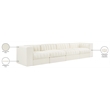 Meridian Furniture Rummi Cream Velvet Performance Fabric 4pc. Modular Sofa