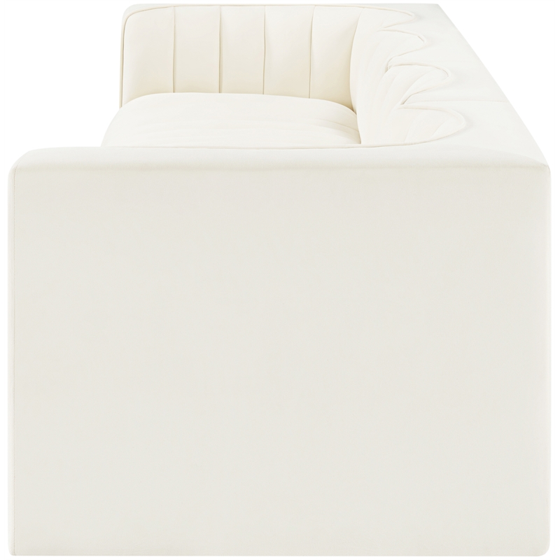 Meridian Furniture Rummi Cream Velvet Performance Fabric 4pc. Modular Sofa