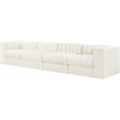 Meridian Furniture Rummi Cream Velvet Performance Fabric 4pc. Modular Sofa