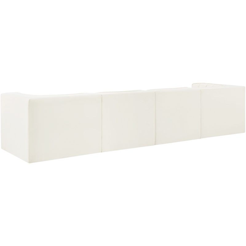 Meridian Furniture Rummi Cream Velvet Performance Fabric 4pc. Modular Sofa