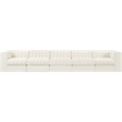 Meridian Furniture Rummi Cream Velvet Performance Fabric 5pc. Modular Sofa