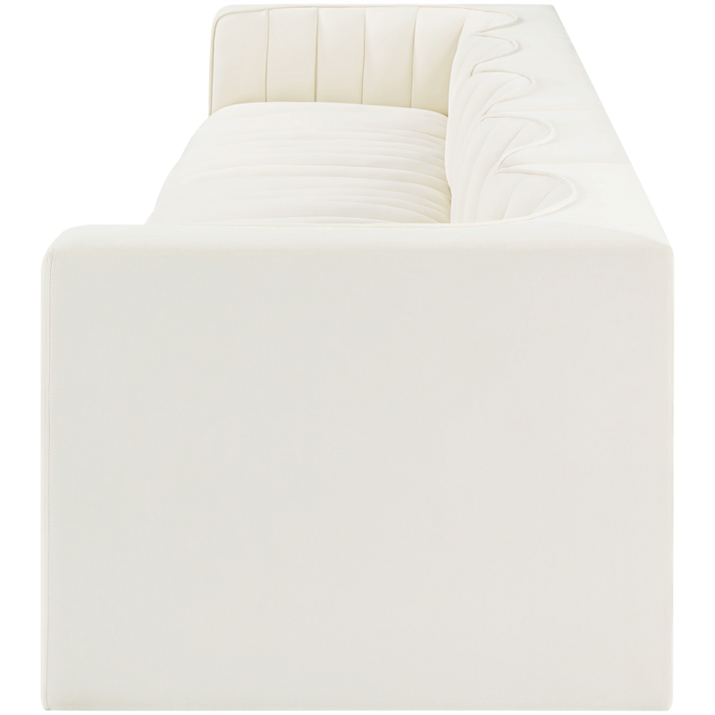 Meridian Furniture Rummi Cream Velvet Performance Fabric 5pc. Modular Sofa