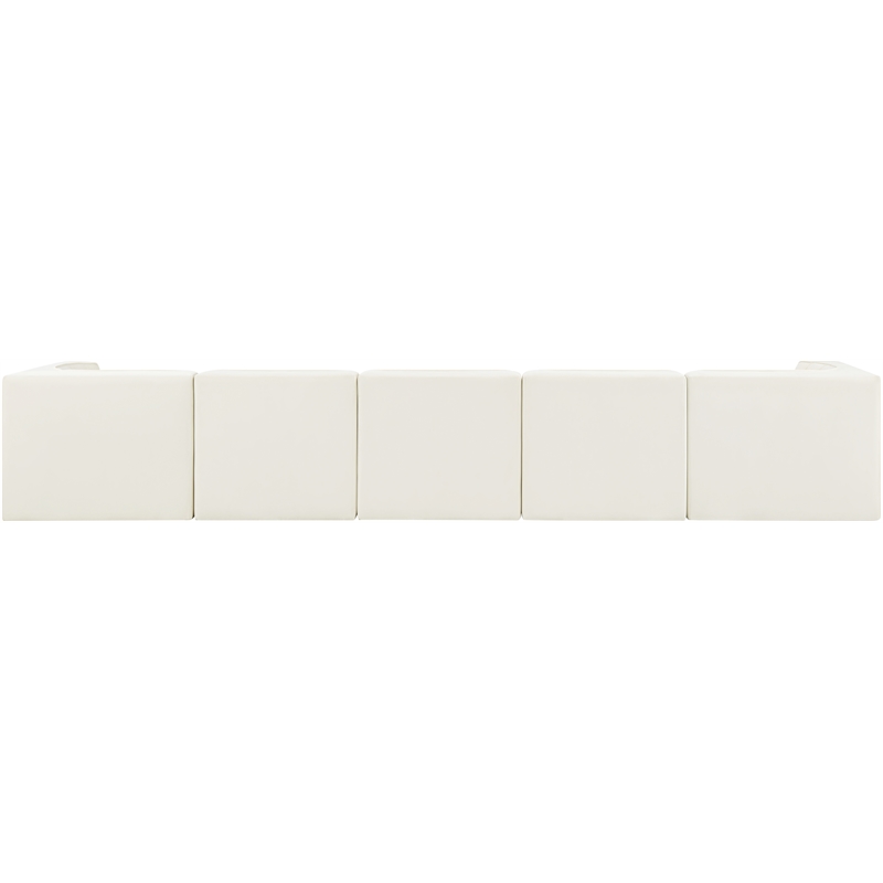 Meridian Furniture Rummi Cream Velvet Performance Fabric 5pc. Modular Sofa