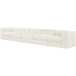 Meridian Furniture Rummi Cream Velvet Performance Fabric 5pc. Modular Sofa