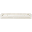 Meridian Furniture Rummi Cream Velvet Performance Fabric 5pc. Modular Sofa