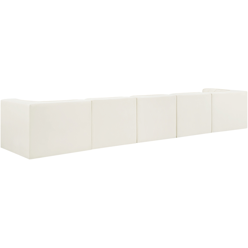 Meridian Furniture Rummi Cream Velvet Performance Fabric 5pc. Modular Sofa