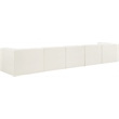 Meridian Furniture Rummi Cream Velvet Performance Fabric 5pc. Modular Sofa