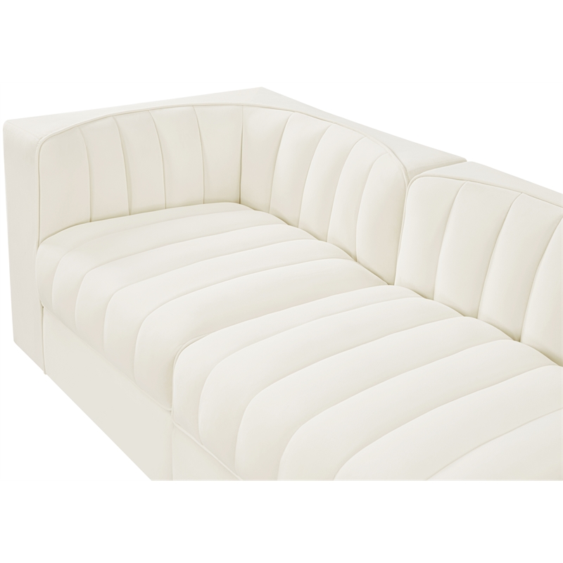 Meridian Furniture Rummi Cream Velvet Performance Fabric 5pc. Modular Sofa