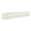 Meridian Furniture Rummi Cream Velvet Performance Fabric 5pc. Modular Sofa