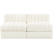 Meridian Furniture Rummi Cream Velvet Performance Fabric 2pc. Modular Sofa