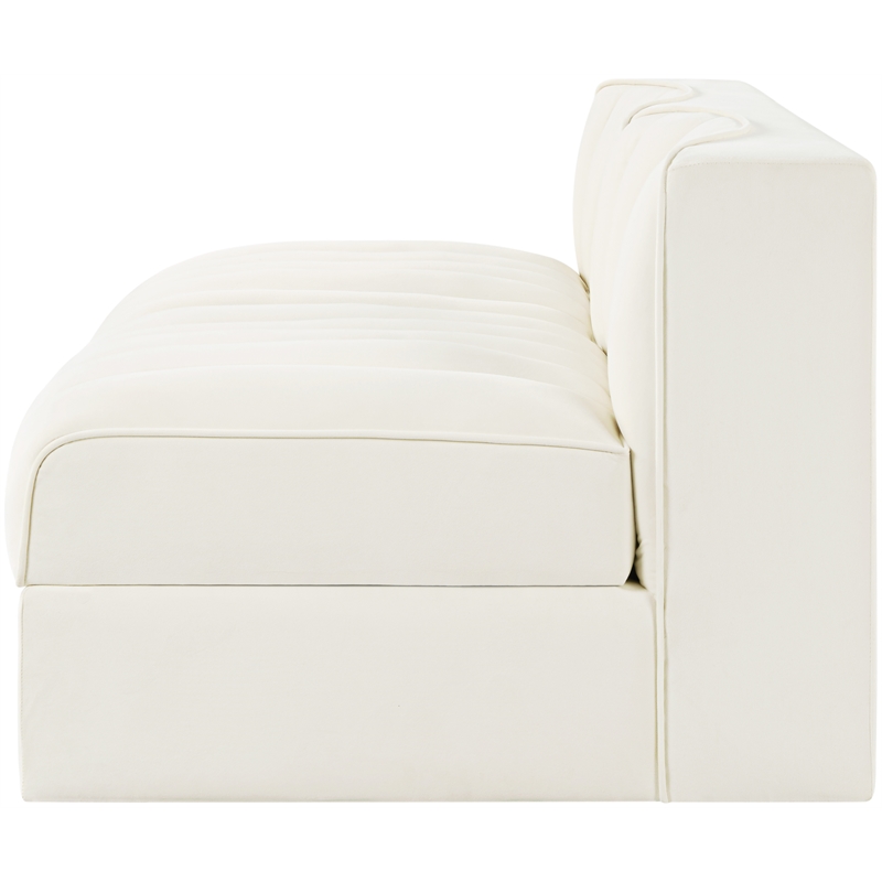 Meridian Furniture Rummi Cream Velvet Performance Fabric 2pc. Modular Sofa