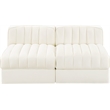 Meridian Furniture Rummi Cream Velvet Performance Fabric 2pc. Modular Sofa