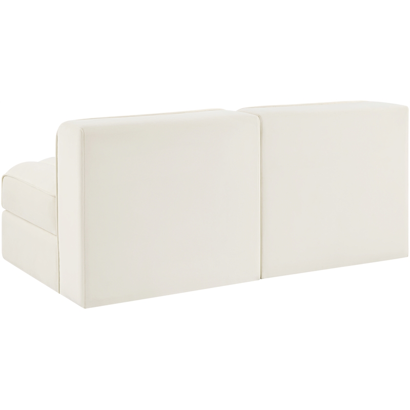Meridian Furniture Rummi Cream Velvet Performance Fabric 2pc. Modular Sofa