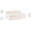 Meridian Furniture Rummi Cream Velvet Performance Fabric 2pc. Modular Sofa