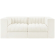 Meridian Furniture Rummi Cream Velvet Performance Fabric 2pc. Modular Sofa