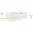 Meridian Furniture Rummi Cream Velvet Performance Fabric 2pc. Modular Sofa