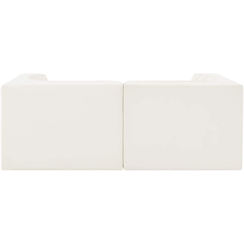 Meridian Furniture Rummi Cream Velvet Performance Fabric 2pc. Modular Sofa