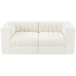 Meridian Furniture Rummi Cream Velvet Performance Fabric 2pc. Modular Sofa