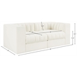 Meridian Furniture Rummi Cream Velvet Performance Fabric 2pc. Modular Sofa