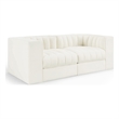 Meridian Furniture Rummi Cream Velvet Performance Fabric 2pc. Modular Sofa